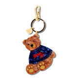 Hand-painted Apres Ski Teddy Bear Bag Charm + Keychain