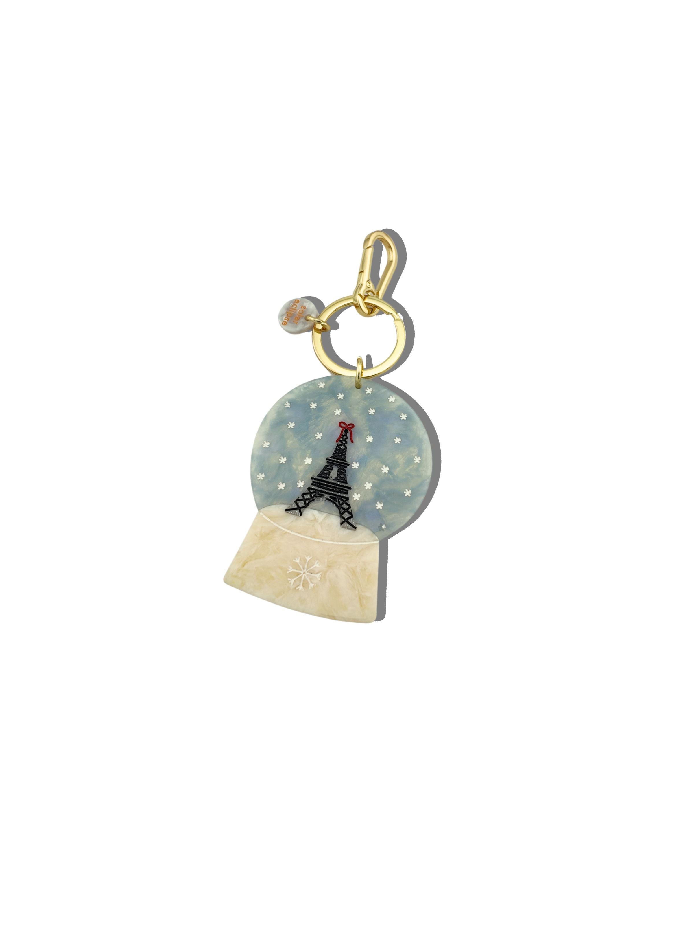 Hand-painted Snowglobe Bag Charm + Keychain