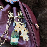 Hand-painted Champagne Bag Charm + Keychain