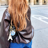 Hand-painted Caviar Bag Charm + Keychain