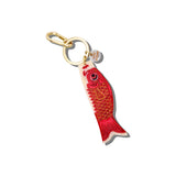 Hand-painted Japanese Carp Bag Charm + Keychain | Eco-friendly