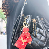 Hand-painted Red Lantern Bag Charm + Keychain | Eco-friendly