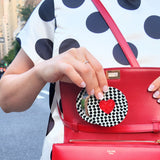 Hand-painted Polka Dot Heart Compact Mirror