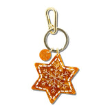 Hand-painted Gingerbread Star Bag Charm + Keychain