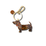 Hand-painted Dachshund Dog Bag Charm + Keychain| Eco-Friendly