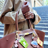 Hand-painted USA Teddy Bag Charm + Keychain | Eco-Friendly