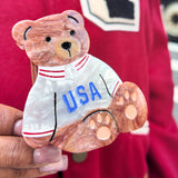Hand-painted USA Teddy Claw Hair Clip | Eco-Friendly