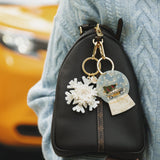 Handmade Origami Snowflake Bag Charm + Keychain | Eco-Friendly