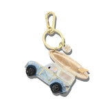 Hand-Painted Vintage Surf Car Bag Charm | Eco-Friendly