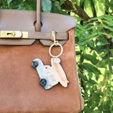 Hand-Painted Vintage Surf Car Bag Charm | Eco-Friendly