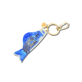 Hand-painted Japanese Carp Bag Charm + Keychain | Eco-friendly
