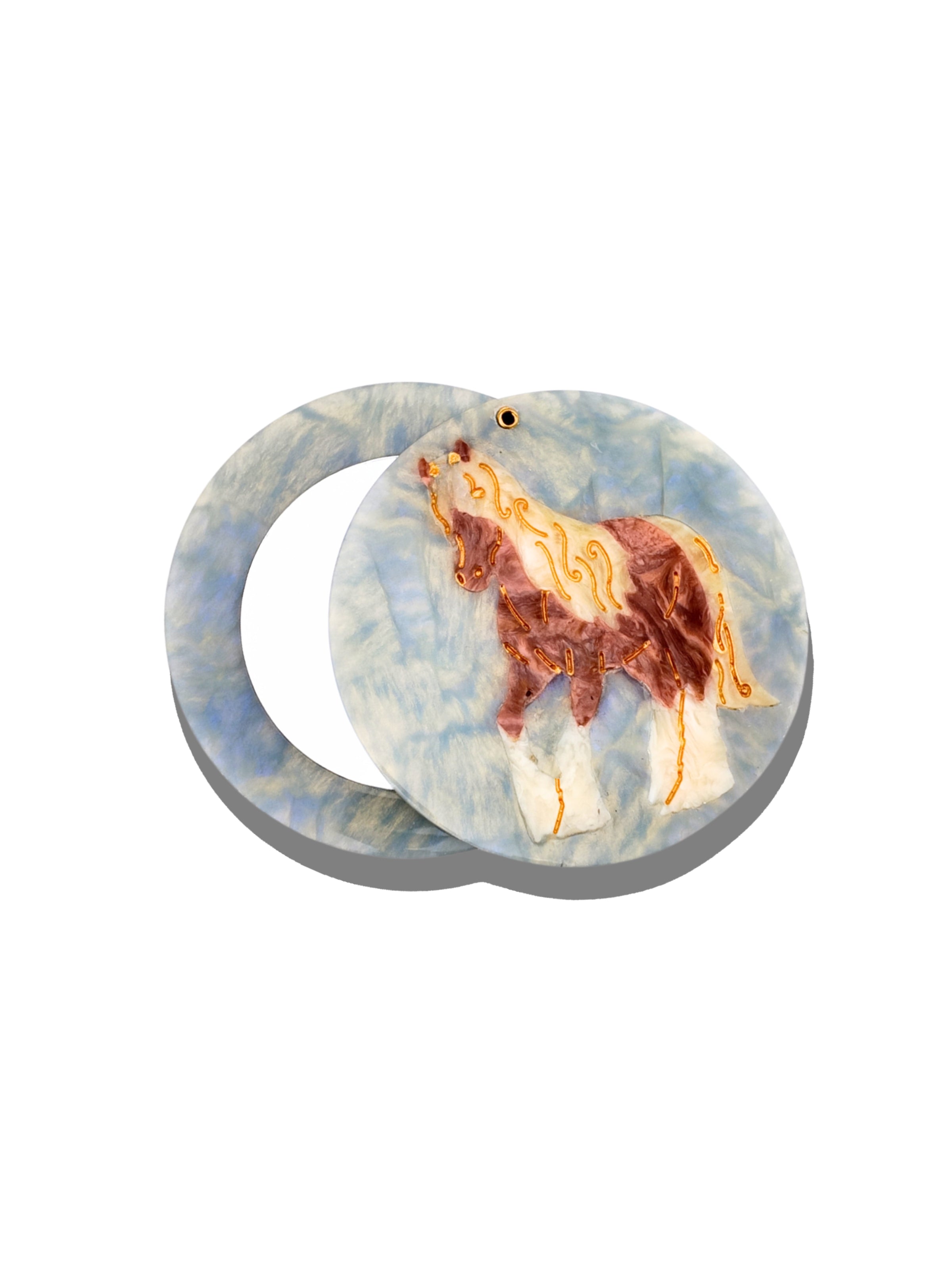 Hand-painted Horse Compact Mirror | Eco-Friendly