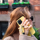 Hand-painted Taxi Gemstone Bracelet Phone Chain