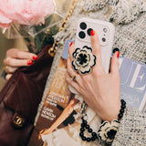 Hand-painted Dianthus Bracelet Phone Chain