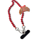 Hand-painted Bow Croissant Gemstone Bracelet Phone Chain