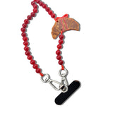 Hand-painted Bow Croissant Gemstone Bracelet Phone Chain