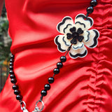 Hand-painted Dianthus Crossbody Phone Chain