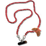 Hand-painted Bow Croissant Gemstone Crossbody Phone Chain