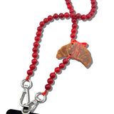 Hand-painted Bow Croissant Gemstone Crossbody Phone Chain