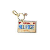 Hand-painted Melrose License Plate Bag Charm + Keychain | Eco-Friendly