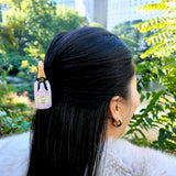 Hand-Painted Rosé Claw Clip | Eco-Friendly