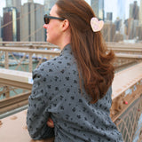 Handmade Pink Plaid Heart Claw Clip | Eco-Friendly