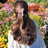 Hand-painted Coquette Bow Claw Hair Clip | Eco-Friendly