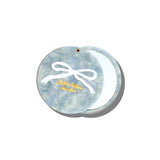Hand-painted Baby Blue Bow Compact Mirror | Eco-Friendly