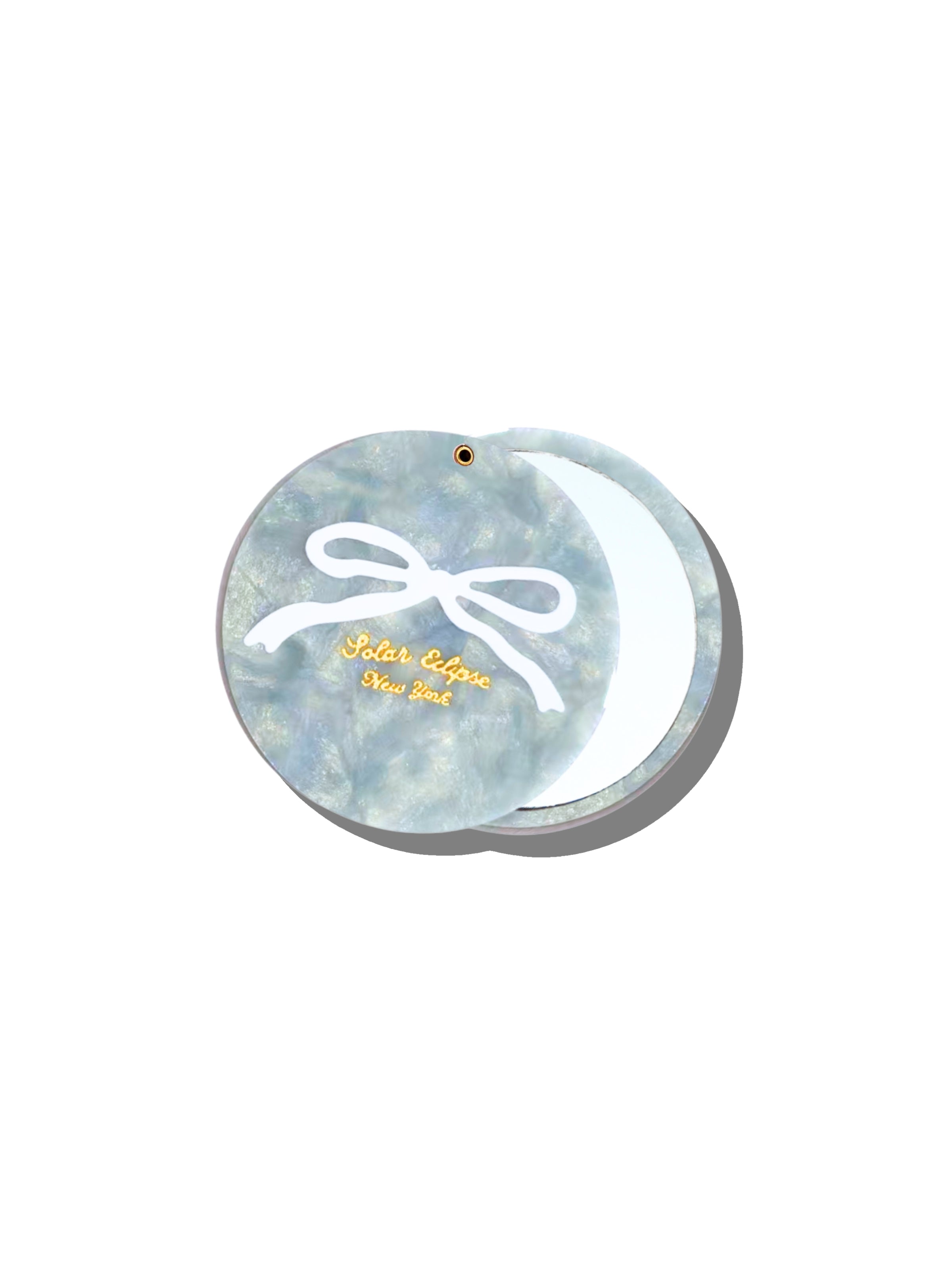 Hand-painted Vintage Bow Compact Mirror | Eco-Friendly