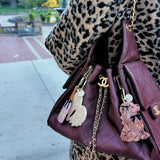 Hand-Painted Coquette Puppy Bag Charm + Keychain | Eco-Friendly