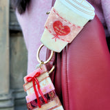 Hand-Painted Cafe Coffee Cup Bag Charm + Keychain | Eco-Friendly