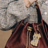 Hand-Painted Scarf Kitten Bag Charm + Keychain | Eco-Friendly