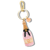 Hand-Painted Rosé Bag Charm + Keychain | Eco-Friendly