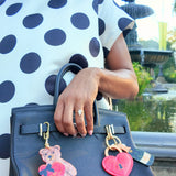 Hand-Painted Love Teddy Bag Charm + Keychain | Eco-Friendly