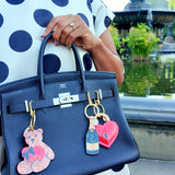 Hand-Painted Love Teddy Bag Charm + Keychain | Eco-Friendly