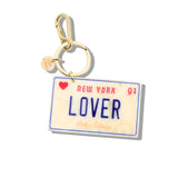 Hand-Painted Lover License Plate Bag Charm + Keychain | Eco-Friendly