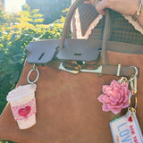 Hand-Painted Lover License Plate Bag Charm + Keychain | Eco-Friendly