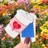 Hand-painted Cafe Coffee Compact Mirror | Eco-Friendly