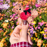 Hand-painted Love Teddy Compact Mirror | Eco-Friendly