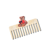 Hand-Painted Love Teddy Detangling Wide Tooth Hair Comb | Eco-Friendly