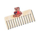 Hand-Painted Love Teddy Detangling Wide Tooth Hair Comb | Eco-Friendly