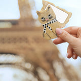 Hand-painted Scarf Kitten Compact Mirror | Eco-Friendly