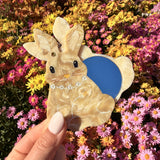 Hand-painted Bunny Compact Mirror | Eco-Friendly