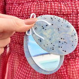 Hand-painted Robin's Egg Compact Mirror | Eco-Friendly
