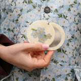 Hand-painted Forget-Me-Not Compact Mirror | Eco-Friendly