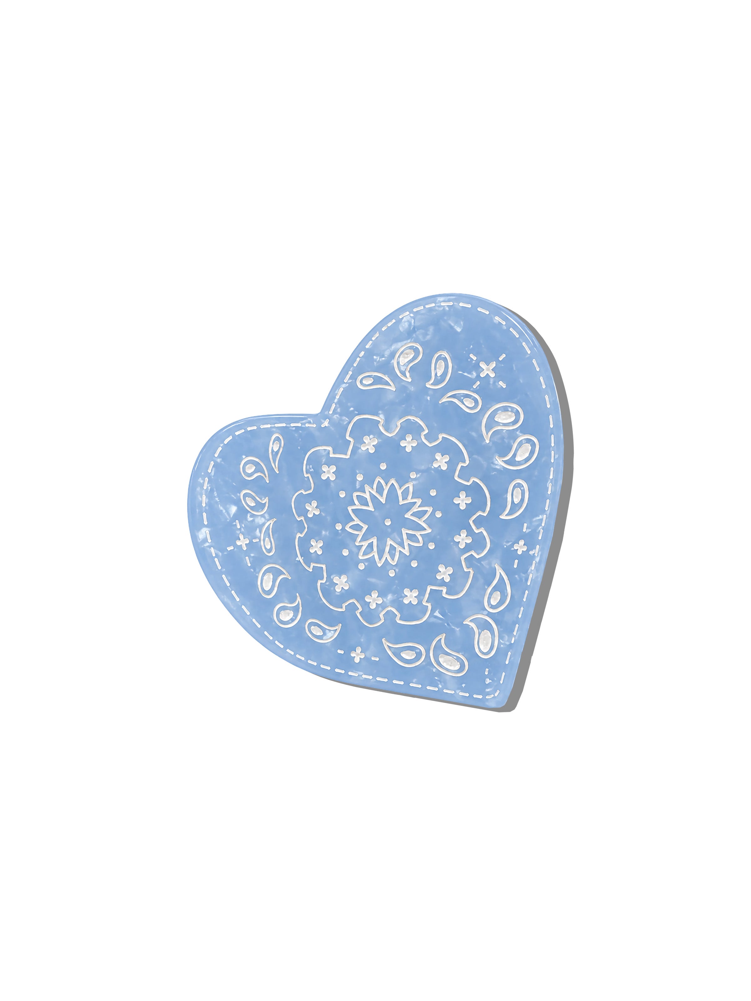 Hand-painted Paisley Heart Claw Hair Clip | Eco-Friendly