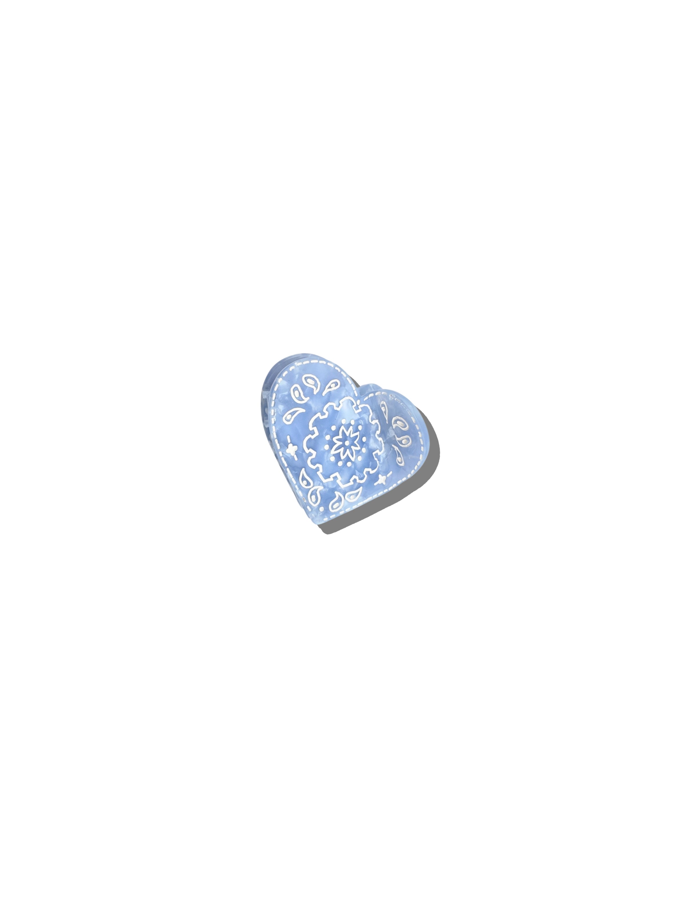 Hand-painted Mini Paisley Heart Claw Hair Clip | Eco-Friendly