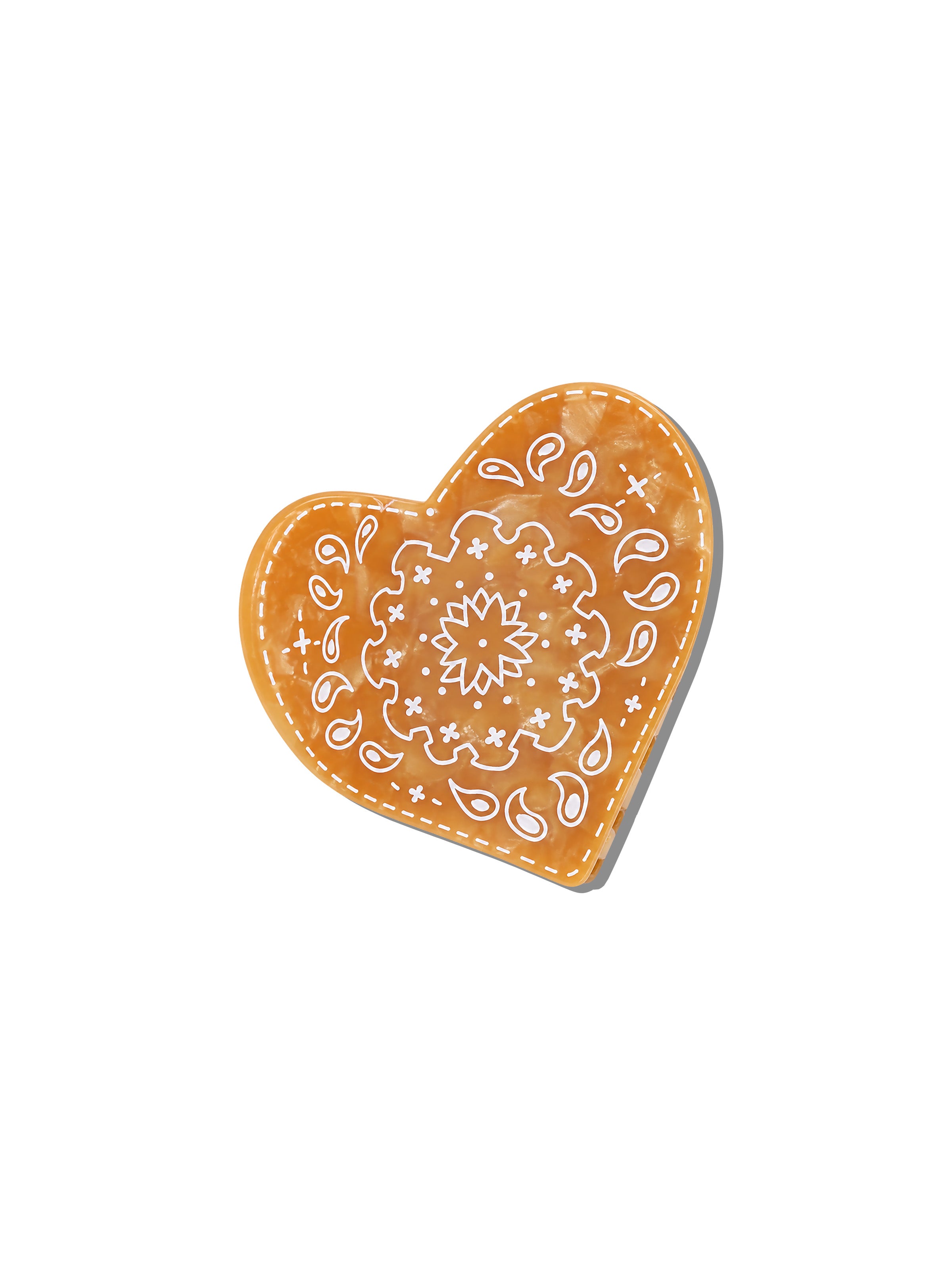 Hand-painted Paisley Heart Claw Hair Clip | Eco-Friendly