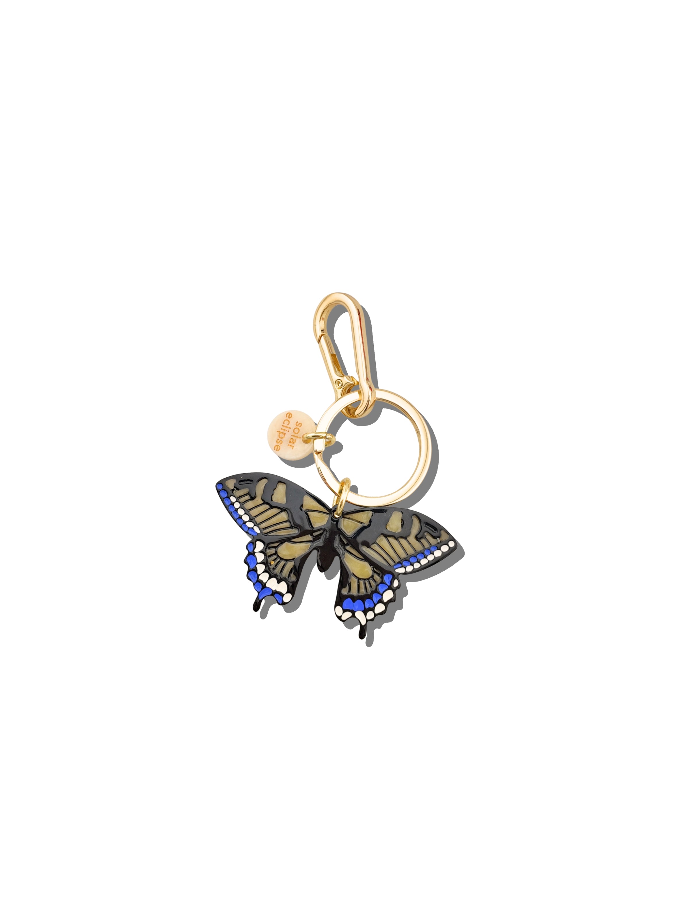 Hand-painted Swallowtail Bag Charm + Keychain | Eco-Friendly