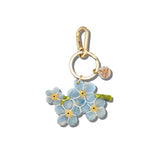 Hand-painted Forget-Me-Not Bag Charm + Keychain | Eco-Friendly